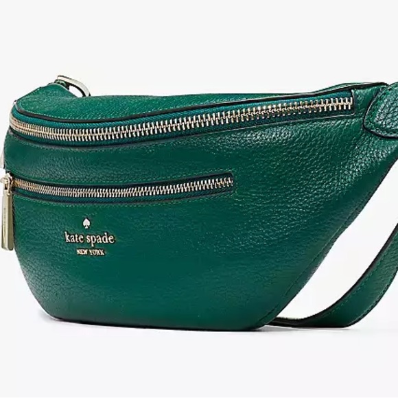 NWT KATE SPADE LEILA BELT BAG DEEP JADE GREEN BAG LEATHER - Picture 2 of 5